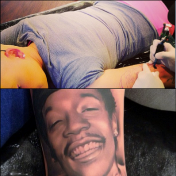 Amber Rose gets Wiz Khalifa's face tattooed on her arm